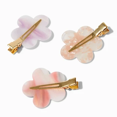 Marble Flower No Crease Hair Styling Clips - 3 Pack