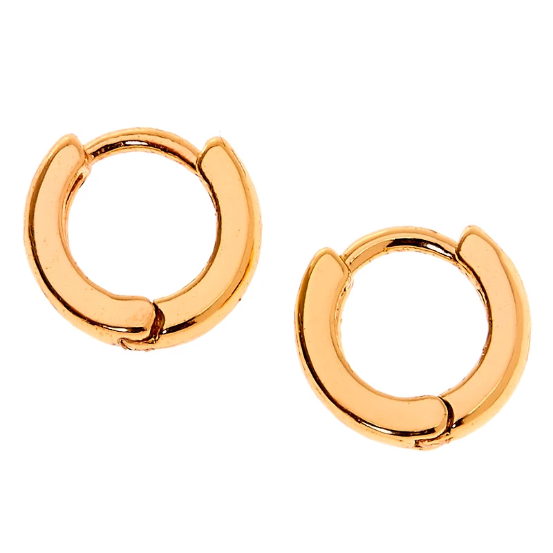Gold-tone 10mm Huggie Hoop Earrings