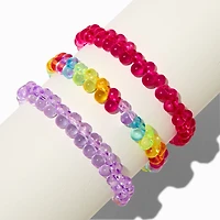 Claire's Club Rainbow Balloon Stretch Bracelets - 3 Pack