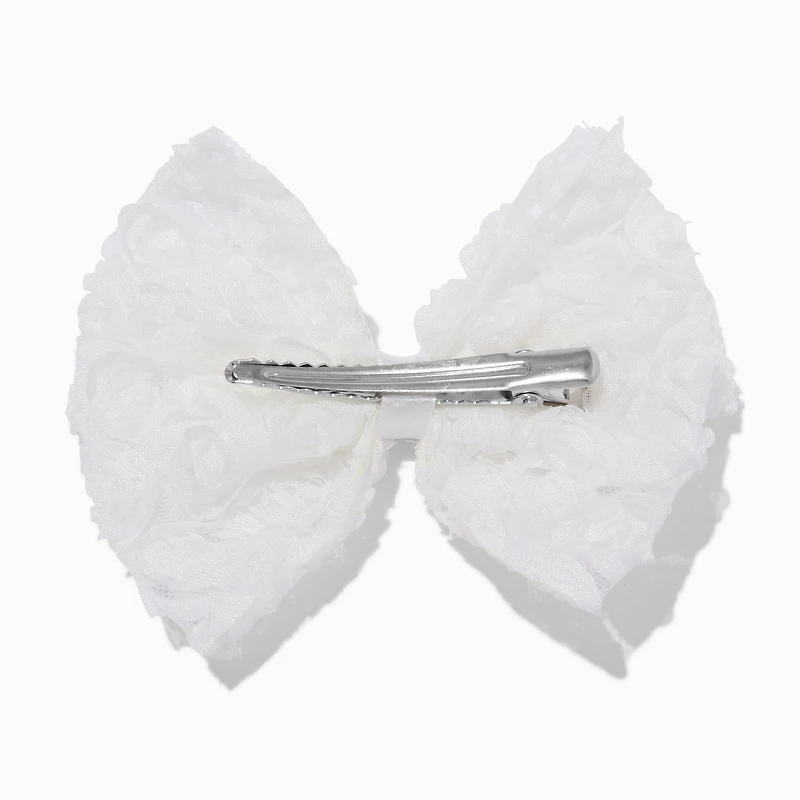 Claire's Club White Rose Hair Bow Clip