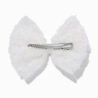 Claire's Club White Rose Hair Bow Clip