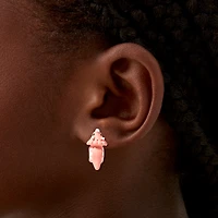 Pink Triceratops Bite Stud Earrings