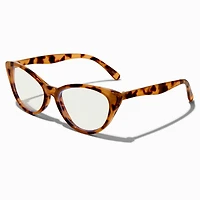 Solar Blue Light Reducing Tortoiseshell Cat Eye Clear Lens Frames