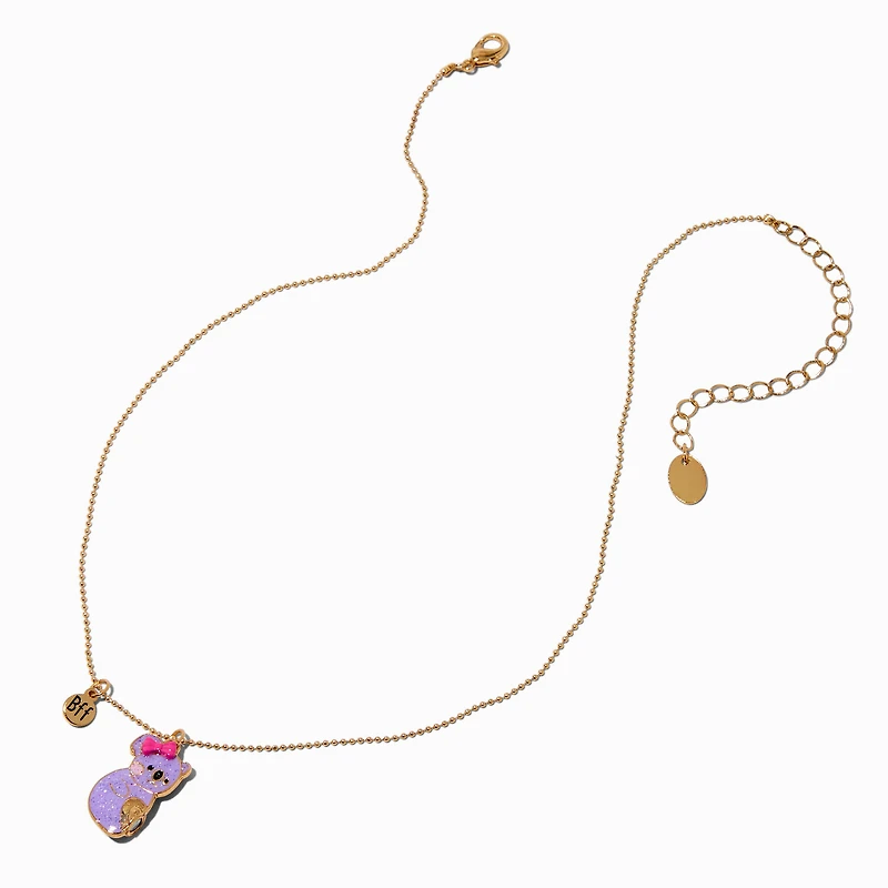 Best Friends Glitter Hugging Koalas Pendant Necklaces - 2 Pack