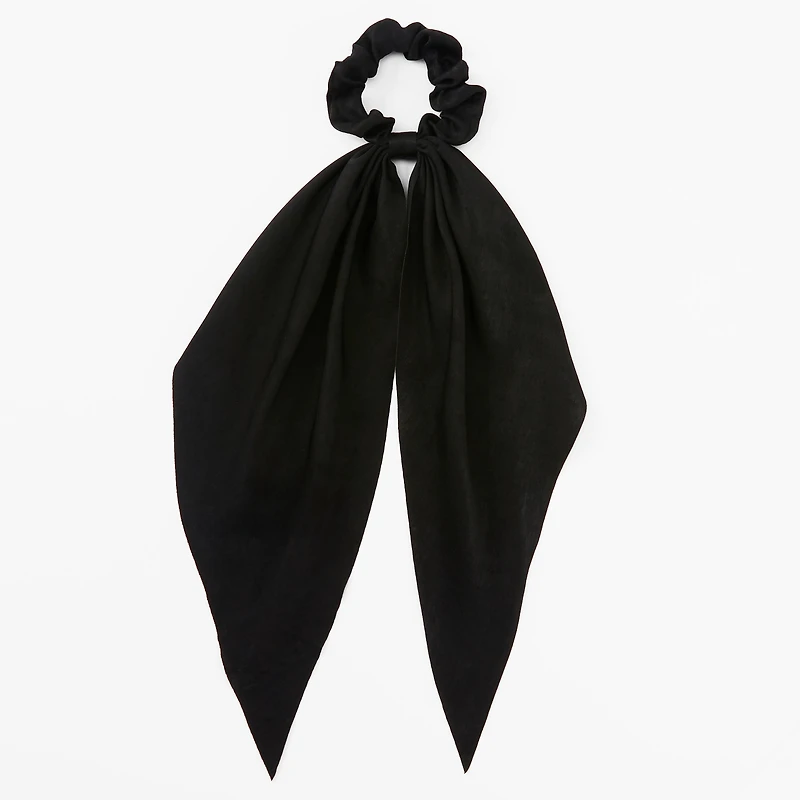 Small Hair Scrunchie Scarf - Black