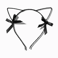 Black Bow Cat Ears Headband