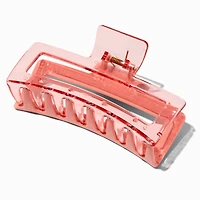 Large Two-Tone Coral Rectangular Hair Claw