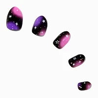 Purple Galaxy Stiletto Vegan Press On Faux Nail Set - 24 Pack