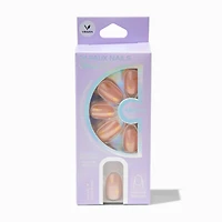 Gold Glitter Celestial Medium Oval Vegan Faux Nail Set - 24 Pack