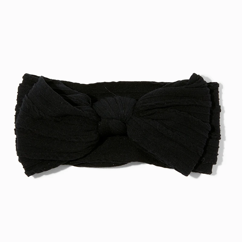 Claire's Club Nylon Ribbed Bow Headwrap