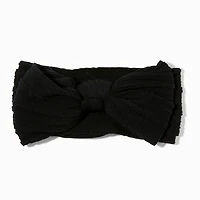 Claire's Club Nylon Ribbed Bow Headwrap