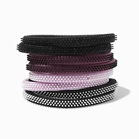 Purpled Mixed Rubber Grip Athletic Hair Ties - 8 Pack