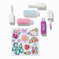 Teddy Bear Pouch Lip Gloss & Sticker Set - 4 Pack