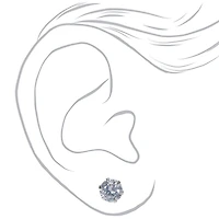 C LUXE by Claire's Sterling Silver Cubic Zirconia 6mm Round Stud Earrings