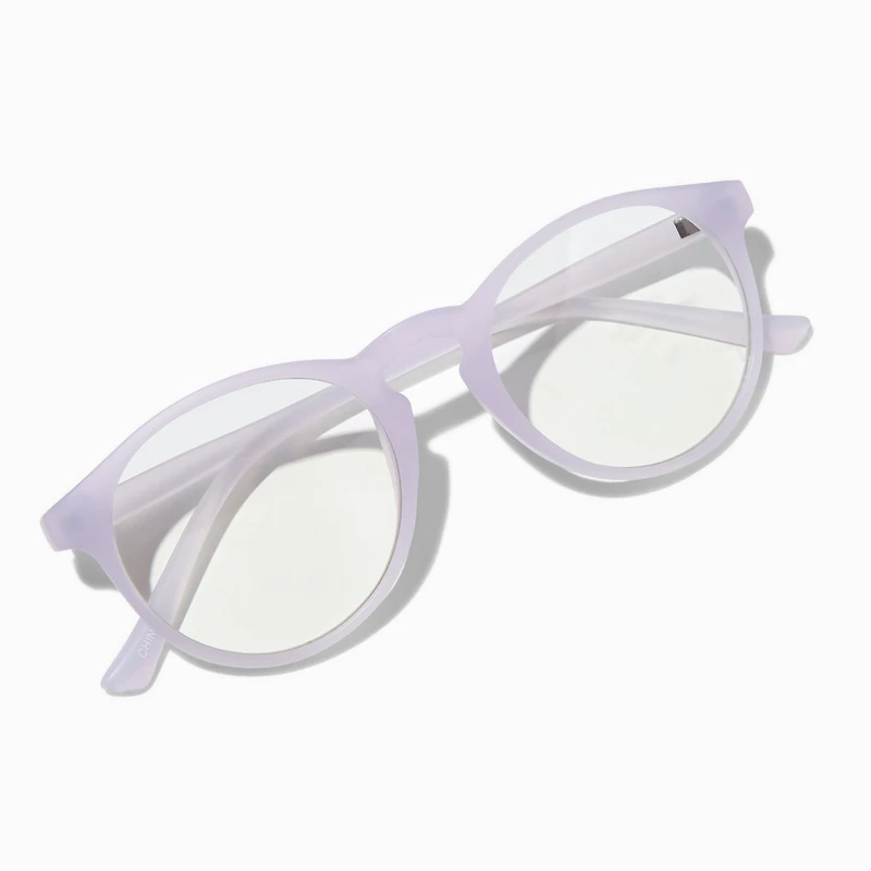 Claire's Club Matte Blue Clear Lens Oval Frames