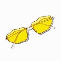 Yellow Wavy Oval Sunglasses