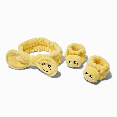 Happy Face Makeup Bow Headwrap & Face Washing Wrist Bands - 3 Pack