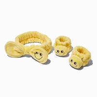 Happy Face Makeup Bow Headwrap & Face Washing Wrist Bands - 3 Pack