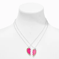Best Friends Watermelon Split Heart Pendant Necklaces - 2 Pack