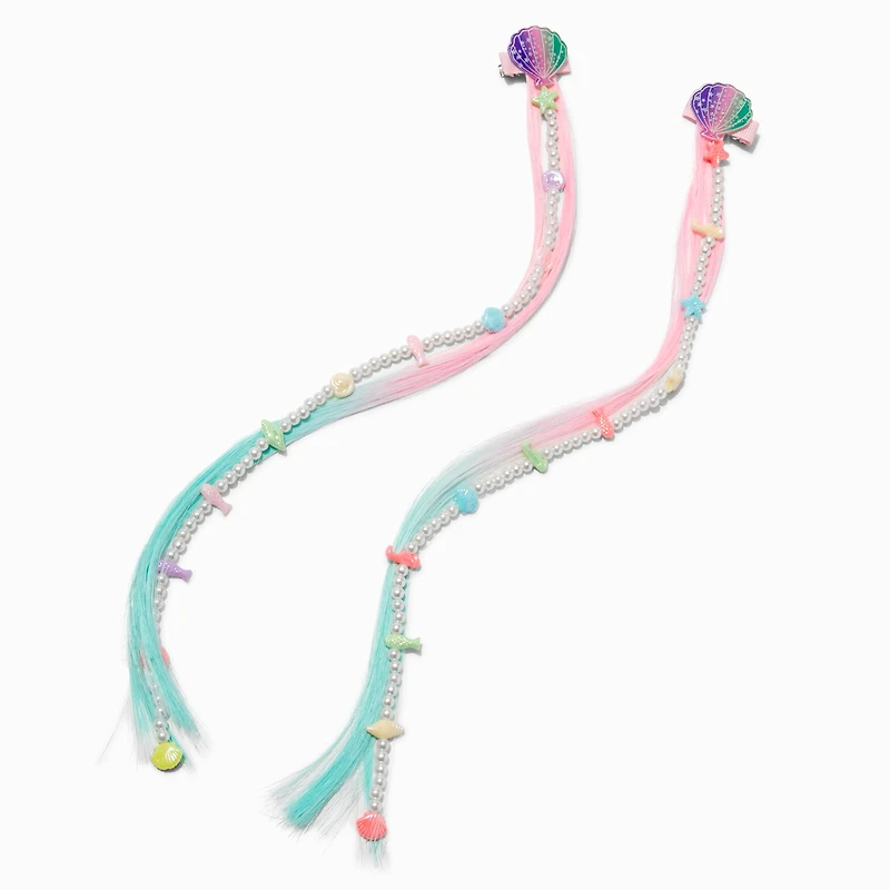 Claire's Club Pearl Ombré Faux Hair Clips - 2 Pack