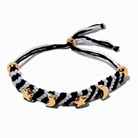 Celestial Black & White Woven Adjustable Bracelet