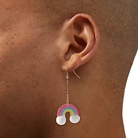 Gold-tone Rainbow 2" Drop Earrings