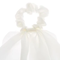 White Small Hair Scrunchie Scarf