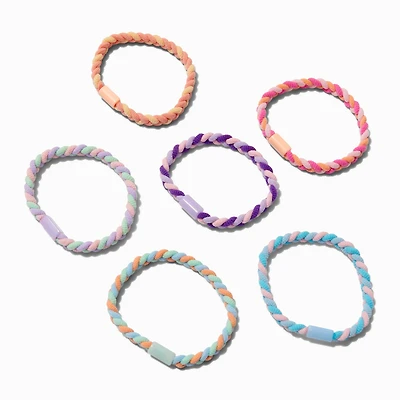 Pastel Braided Hair Ties - 6 Pack