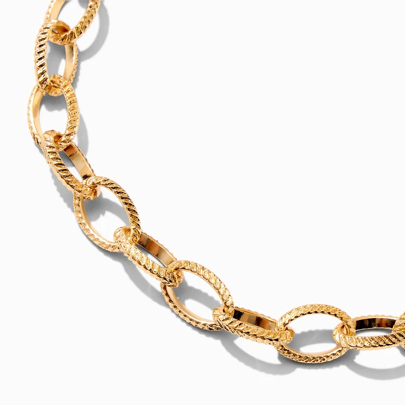 Gold-tone Textured Chain Necklace