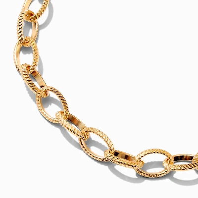 Gold-tone Textured Chain Necklace