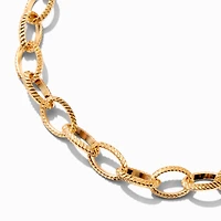 Gold-tone Textured Chain Necklace