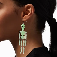 Glow in the Dark Skeleton Drop Earrings