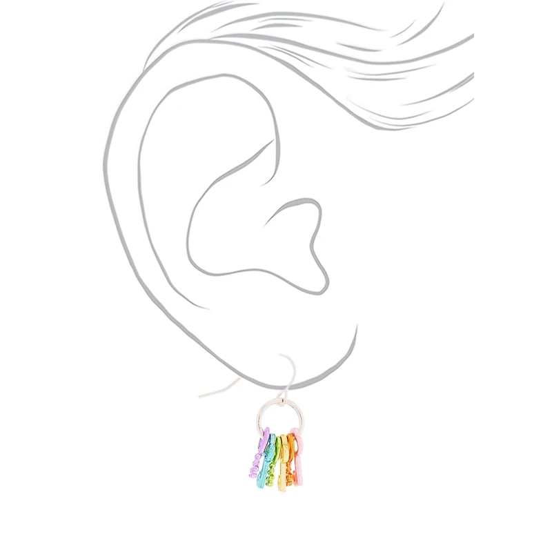 Rainbow Keys Drop Earrings