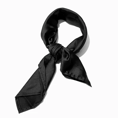 Black Satin Bandana Headwrap