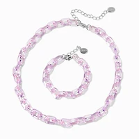 Claire's Club Purple Acrylic Chunky Chainlink Jewelry Set - 2 Pack