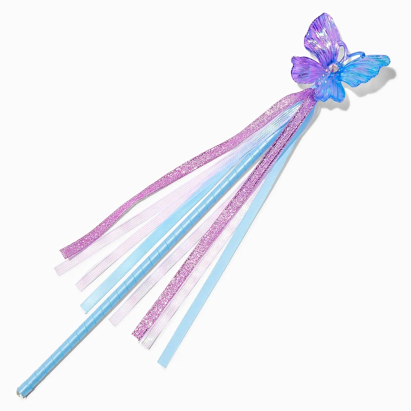 Claire's Club Iridescent Blue Butterfly Crown & Wand - 2 Pack