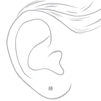 Sterling Silver Cubic Zirconia 5mm Round Basket Stud Earrings