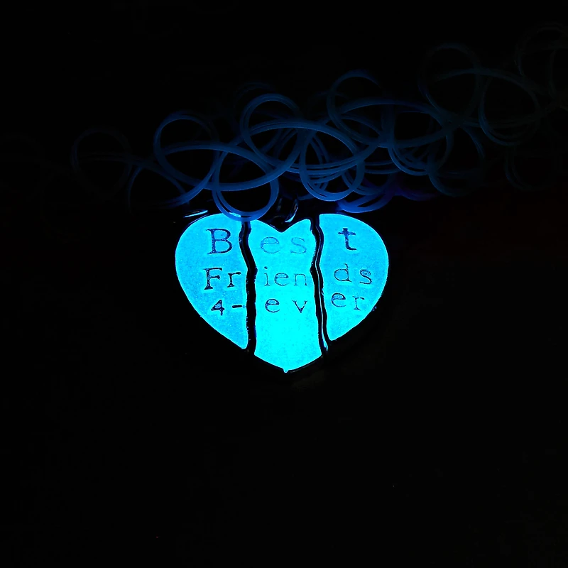 Best Friends Pastel Heart Glow The Dark Tattoo Choker Necklaces - 3 Pack