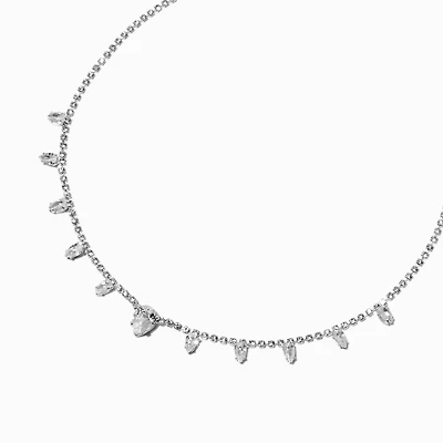 Silver-tone Cubic Zirconia Jasmine Choker Necklace