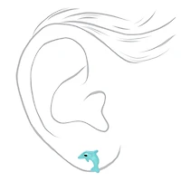 Seashell, Dolphin, & Mermaid Stud Earrings - 3 Pack
