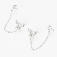 C LUXE by Claire's Sterling Silver Butterfly Ear Connector Earrings