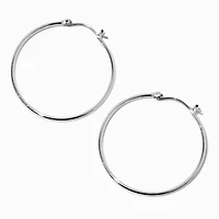 Silver-tone Basic 40mm Hoop Earrings