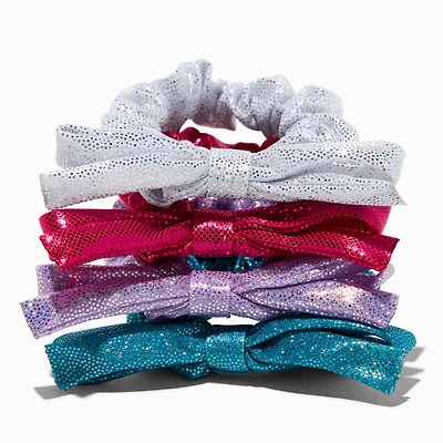 Claire's Club Jewel Tone Metallic Bow Hair Scrunchies - 4 Pack