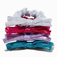 Claire's Club Jewel Tone Metallic Bow Hair Scrunchies - 4 Pack