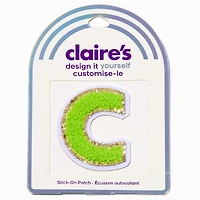 Lime Green C Initial Stick-On Patch