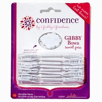Confidence™ by Gabby Goodwin Gabby Bows White Sweet Pea Double-Faced Double Snap Hair Clips - 10 Pack