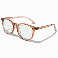 Solar Blue Light Reducing Crystal Brown Oval Clear Lens Frames