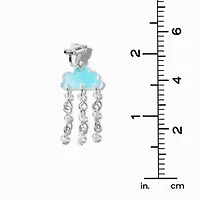 Blue Rain Cloud 1.5" Clip-On Drop Earrings