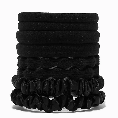 Mixed Black Hair Ties - 8 Pack