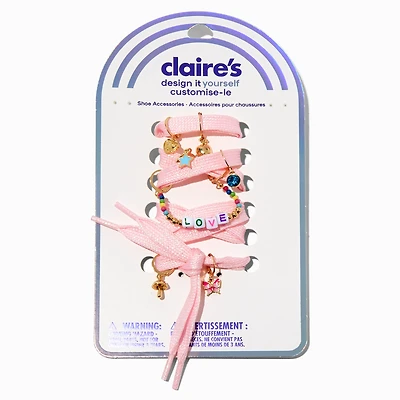 DIY "Love" Pink Shoelace Charm Kit